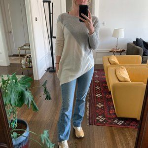 Alice & Olivia Asymmetric Colorblocked Pullover Sweater